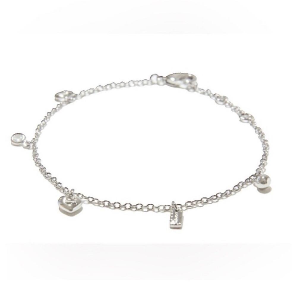 Coach Silver Plated Charm Bracelet NWT $125 Designer Summer Jewelry